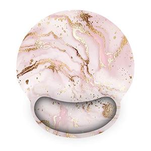 lot 10299 image: ARTSO Ergonomic Mouse Pad with Wrist Rest Support Gel, Non Slip Rubber Base Pad Computer PC Laptop Women Men Mousepad for Home, Office, Gaming, Working Easy Typing, Pain Relief, Pink Marble