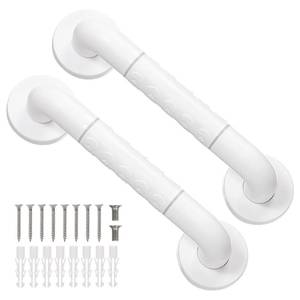 lot 10317 image: Grab Bars for Shower,2 Pack 12 Inch Shower Handle Bath Grab Rails with Anti-Slip Grip and Safety Luminous Circles,Stainless Steel Bath Handle Bathroom Grab Bar for Seniors, and Disability.