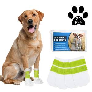 lot 10349 image: Ladadee Disposable Waterproof Dog Booties for Paw Protection, Disposable Dog Socks Booties with Double-Layer Bandage for Small Dogs,Dog Paw Socks Protector for Small Medium Dogs