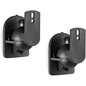 lot 10369 image: WALI Speaker Wall Ceiling Mounts One Pair, Bookshelf Speaker Wall Mount Brackets, Surround Sound Speaker Mounts, Hold up to 7.7 lbs (SWM202), Black