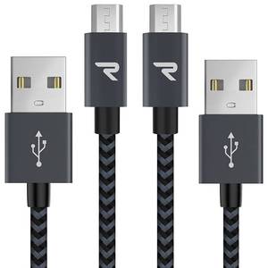 lot 10370 image: Micro USB Cable,2 Pack3.3ft,Rampow QC 3.0 Fast Charging & Sync Android Charger,Braided Nylon Micro USB Cables for Samsung Galaxy S7S6 and Edge,Note 65,Sony,Kindle,PS4,Android Devices - Space Grey
