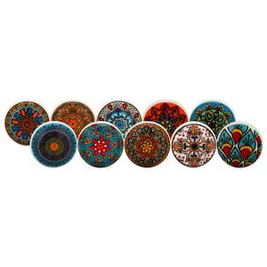 lot 10372 image: Craft Trade Knobs for Cabinets and Drawers Assorted Red Mandala Knobs Vintage Ceramic Door Knobs Mandala Kitchen Furniture Pull Handles Cabinets Cupboard for Wardrobe Home D�cor - Pack of 10