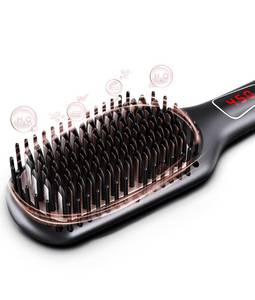 lot 10379 image: MEGAWISE Pro Ceramic Ionic Hair Straightener Brush for Home Salon  MCH Fast 20s Heating Tech with Auto-Off Safety  Anti-Scald with Universal Dual Voltage  Rotatable Power Cord