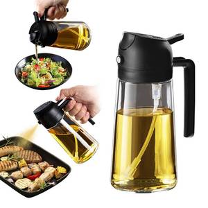 lot 10382 image: TrendPlain 16oz470ml Olive Oil Sprayer for Cooking - 2 in 1 Olive Oil Dispenser for Kitchen Gadgets, Air Fryer, Salad, and BBQ - Black