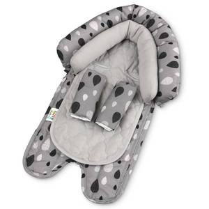 lot 10421 image: Travel Bug Baby & Toddler 2-in-1 Head Support Duo Head Support  Strap Covers for Car Seats, Strollers & Bouncers (Raindrop)