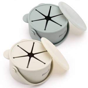 lot 10424 image: Dilovely Snack Cups for Toddlers, Silicone Snacks Containers, Baby Food Catcher Spill Proof, Kid Snacks Holder with DustProof Lid, 2 Pack Dishwasher Safe and BPA Free 9 Oz