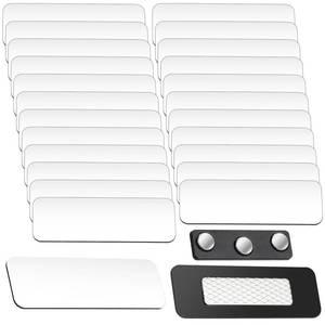 lot 10435 image: Geelin 100 Pcs Magnetic Name Tags 1 x 3 Inches Name Badge Magnetic Backing Customizable Name Tags Reusable Name Tags Badge Blanks Engraved Personalized for Office School (White)