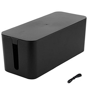 lot 10453 image: Resulzon Cable Management Cord Cover Wire Hider Box Concealer Organizer Protector System for Home Theater Entertainment Center Office School (Mini,Black)