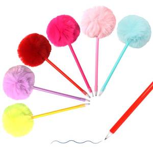 lot 10456 image: SBYURE Pom Pom Ballpoint Pen 6 Pack Fluffy Pen Cute Pens Fuzzy Pens for School Office,Blue Ink,Pink,Puple,Yellow,Green,Red, Light Pink