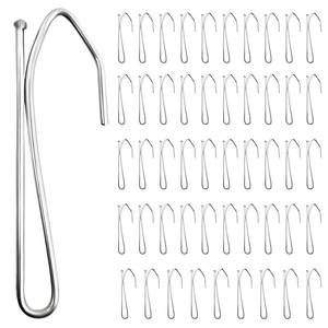 lot 10458 image: A 50 Pcs Curtain Drapery Hooks of Heavy Duty 2.68in Metal Pinch Pleat for Window,Door,Shower,Living Room,RV