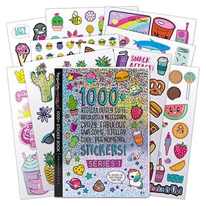 lot 10460 image: Fashion Angels 1000 Ridiculously Cute Stickers for Kids - Fun Craft Stickers for Scrapbooks, Planners, Gifts and Rewards, 40-Page Sticker Book for Kids Ages 6 and Up