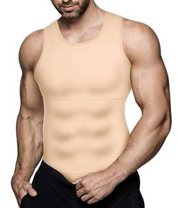 lot 10468 image: Eleady Mens Slimming Body Shaper Vest Compression Shirt Abs Abdomen Shapewear Workout Tank Top Undershirt (Medium, Beige Tops)