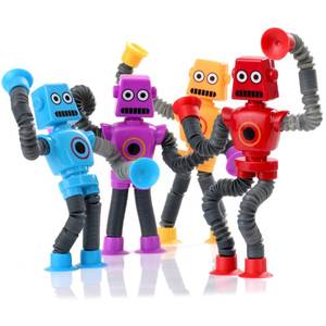 lot 10476 image: nutty toys Sensory Robot Toys 4pk - Top Pop Tubes Fidget 2025 for ADHD Autism Ages 3 4 5 6 7 8 9 10, Best Kids Travel Idea, Unique Easter Presents Day Toddler, Tween, Girl & Boy Gifts