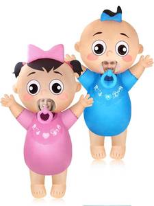 lot 11820 image: Poen 2 Pcs Inflatable Blow up Costume for Adult 96 Baby Costume for Baby Shower Cosplay Gender Reveal Party(Cute Pacifier) - Retail $76.41