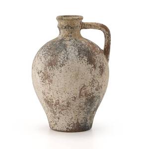 lot 11821 image: LUKA Ceramic Rustic Farmhouse Vase,8.25 inch Terracotta Vase with Handle,Neutral Clay Pot Vases Decorative Vase for Living Room,Table,Shelf Decor(Brown,M)