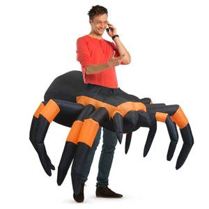 lot 11823 image: JASHKE Inflatable Spider Costume Spider Halloween Costumes for Adult Blow up Spider Costumes Adult for Halloween
