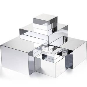 lot 11835 image: Geelin 6 Pack Acrylic Risers for Display Acrylic Cube Boxes Risers Display Stands with Hollow Bottoms Decorative Stand for Jewelry Candy Table Decor 6 Sizes (Silver)