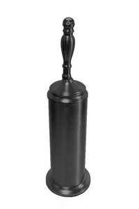 lot 11839 image: Splash Home Buena Stainless Steel Toilet Brush with Holder, Bowl Scrubber with Durable Cleaning Bristles, Hidden Brush with Splash Protective Disc Design - Black Nickel