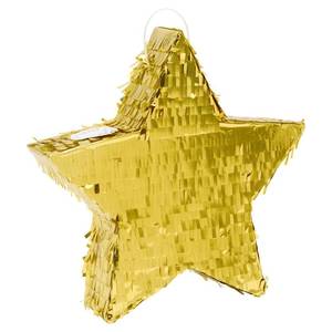 lot 11852 image: Sparkle and Bash Gold Star Pinata for Kids Birthday, Twinkle Twinkle Little Star Gender Reveal Party Decorations, Baby Shower (Small, 13 x 3 Inches)