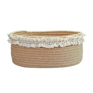lot 11853 image: Yimis Dream Baskets for Gifts Empty, Small Brown Storage Basket for Shelves, Decorative Jute Woven Basket for Nursery, Baby Shower, Christmas, Families (Oval, 12x 8x 5)