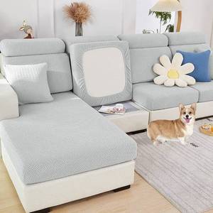 lot 11858 image: Jejiakell Universal Wear-Resistant Sofa Cover, 360° Sofa Cushions Cover Tear Stain Resistant Slipcover High Stretch Elastic & Anti-Slip Spandex Protector (B Starlink - Light Grey, Lay seat Cover)