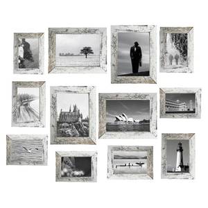 lot 11863 image: 12 Pack Picture Frames Collage Wall Decor Gallery Wall Frame Set with Four 8x10,Four 5x7,Four 4x6 Photo Frames,Farmhouse wood Frames for living room Wall Gallery Decor or Tabletop Display,Rustic White