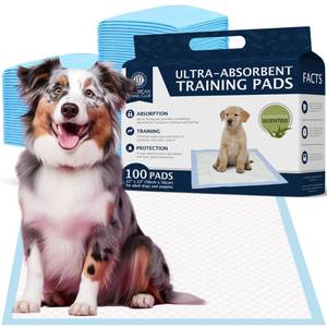 lot 11881 image: AMERICAN KENNEL CLUB AKC62975 6-Layer Leak-proof Puppy Training Pads - 22x22 Inches, Green, Synthetic, Disposable-Pet-Training-Pads, Pack of 100