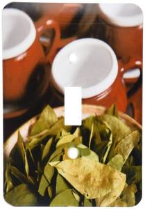 lot 12106 image: 3dRose LLC lsp_86965_1 Peru, Cuzco Coca Leaves and Tea Cups Sa17 Bja0152 Jaynes Gallery Single Toggle Switch