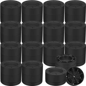 lot 12109 image: Treela Set of 16 Round Bed Risers Heavy Duty Furniture Risers Lifts Height 1.57 Inch 2.36 Inch for Desk Legs Bed Table for Chair Sofa Mattress(Black)