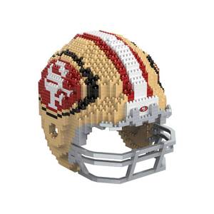 lot 12111 image: FOCO San Francisco 49ers NFL 3D BRXLZ Puzzle Replica Helmet Set, one size