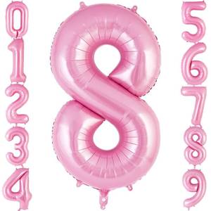 lot 12127 image: Pink Number 8 Balloon 40 Inch, Big Large Foil Helium Number Balloons, Jumbo Giant Mylar Number 8 Balloons for 8 Year Old Birthday Party Decorations Supplies Anniversary Celebration