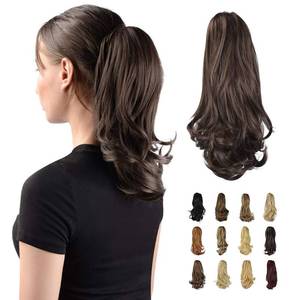 lot 12129 image: SOFEIYAN 13 Ponytail Extension Long Curly Ponytail Clip in Claw Hair Extension Natural Looking Synthetic Hairpiece for Women, Dark Brown