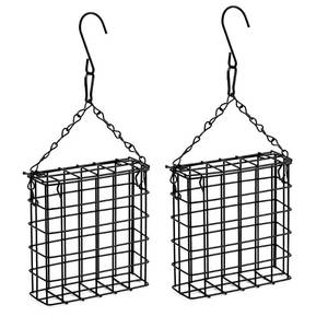 lot 12138 image: Shitailu 2Pcs Suet Bird Feeders, Outdoor Garden Cages, Suet Feeder for Outside Hanging, Wild Bird Feeder, Single Suet Cake Bird Feeders, One Suet Capacity