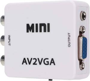 lot 12155 image: Watris Veiyi Video Converter, 480P Mini AV to VGA Adapter, Composite TV Set-Top Box Audio Video Converter (White)