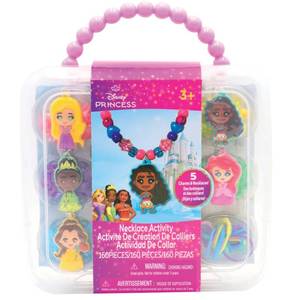 lot 12161 image: Disney Princess Necklace Activity, 160-Piece Jewelry Making Kit, Preschool Arts and Crafts, Kids Toys for Ages 3 Up