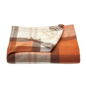 lot 12163 image: Lavish Home Collection Faux Cashmere Acrylic Oversized Throw Blanket - Luxuriously Fluffy, Soft Cashmere-Like Woven Acrylic, Breathable with Stylish Vintage Design - Spice Plaid