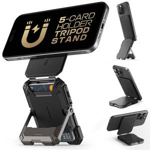 lot 12165 image: SUPCASE for MagSafe Wallet with Stand, Magnetic Wallet for Men, Hold 5 Cards Adjustable Stand RFID Blocking Phone Stand Credit Card Holder Tripod for iPhone 1615141312 Series, Black