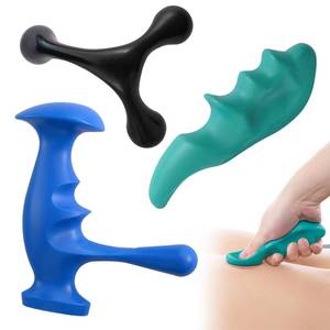 lot 12169 image: hautllaif Manual Trigger Point Massage Tool and Thumb Saver for Full Body Deep Tissue Massage, Set Include 1 Green Thumb Protector Tool 1 Palm Urchin Massage Tool Hand Held 4-Legged Massage Knobs