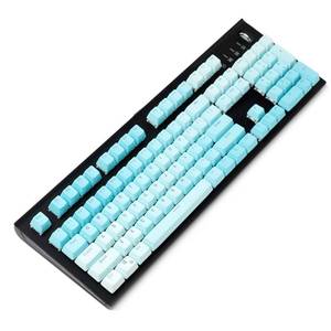 lot 12176 image: YMDK Double Shot 104 Dyed PBT Shine Through Keyset OEM Profile Keycap Set for Cherry MX Switches Mechanical Keyboard 104 87 61,Blue Gradient (Only Keycap)