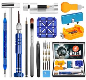lot 12192 image: JOREST Watch Repair Kit, for Watch Battery Replacement & Watch Link Removal and Resizing & Watch Opener, Watch Repair Screwdriver Set, Watch Wrench Back Remover, Watch Cleaning, Spring Bar Tool