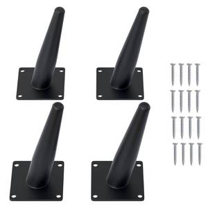lot 12197 image: FIVEPEARS 4 PCS 6 Inch Heavy Duty Matte Black Metal Slant Angled Tapered Legs Set for Furniture, Mid Century Modern Style Feets for Coffee Table Couch Sofa Cabinet Chair Dresser Bed Desk Credenza