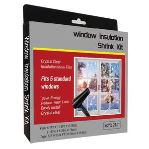 lot 12206 image: FonsBleaudy Insulating Film Window Kit to Keep Cold Out Window Shrink Film Insulator Kit (5 Windows)