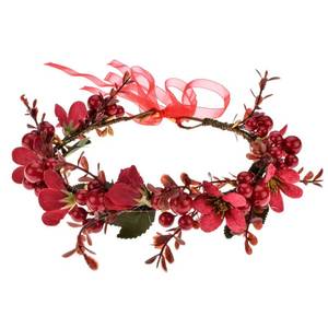lot 12207 image: TOECWEGR Christmas Headband Flower Crown Floral Wreath Red Berry Pine Cone Crown Forest Woodland Wedding Halo (SD-A)