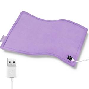 lot 12211 image: Comfheat USB Heating Pad for Car, 5V Portable Heated Travel Blanket Pads Heat Settings & Auto Shut Off, Moist & Dry Hot Therapy for Pain Relief Abdomen Cramps (16x 12) (No Battery) - Purple