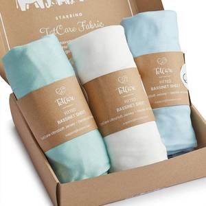 lot 12215 image: TotCare Halo Bassinest Fitted Sheets, Fits Halo BassiNest Sleeper Swivel, Flex, Glide, Premiere & Luxe Series Sleeper and Other 18x30 Bassinet Mattress - Buttery Soft Stretchy Jersey Fabric, 3 Pack