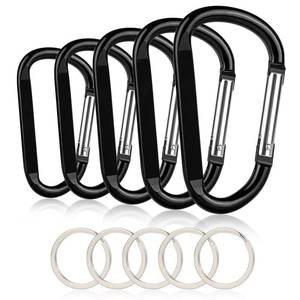 lot 12227 image: 5PCS 410cm Carabiner Clip- Large Strong Caribeener Clips-D Ring Caribeaner Keychain.