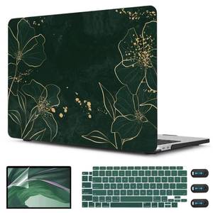 lot 12233 image: CISSOOK Case for MacBook Air 13 inch 2021 M1 A2337 A2179 A1932, Hard Shell Case Keyboard Cover Screen Protector for New MacBook Air 13 with Retina Display and Touch ID 2022-2018, Elegant Gold Lotus
