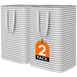 lot 12234 image: Lifewit 2 Pack Laundry Hamper Large Collapsible Laundry Baskets, Freestanding Waterproof Clothes Hamper with Easy Carry Handles in Laundry Room Bedroom Bathroom College Dorm for Adults, Grey, 2 x 80L