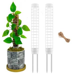 lot 12236 image: HYYZ Moss Pole,Small Moss Pole Monstera Plant Support,Plastic Moss Pole for Plants Indoor and Climbing Plants-Mighty Plant Support. (2, White)