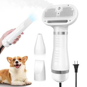 lot 12243 image: Ceuku 4-in-1 Pet Grooming Station Steam Comb & Hair Dryer with Water Tank, 3 Heat Settings, Shedding Brush for Cats and Dogs, Home Washing Station, White